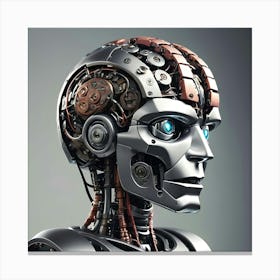 Metal Brain Of A Robot 4 Canvas Print