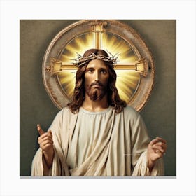 Jesus With Crown Of Thorns Canvas Print