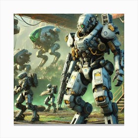 Venusian Mechs Armor Converted Canvas Print