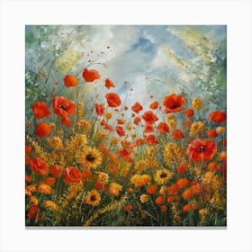 Blooming Radiance A Vibrant Field Of Flowers (2) Canvas Print