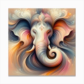 "Whirls of Divinity: The Abstract Ganesha" - This artwork is an abstract interpretation of the divine form of Lord Ganesha, depicted through a mesmerizing array of swirling colors and shapes. The fluid motion of the lines and the harmonious blend of creamy whites, rich golds, and celestial blues evoke Ganesha's attributes of wisdom and enlightenment. The piece's dynamic yet harmonious flow represents the removal of obstacles and the blessings of new beginnings. It's a compelling choice for those who seek to combine spirituality with contemporary art, offering a visually stunning reminder of Ganesha's presence in a modern, abstract form. This captivating artwork is sure to be a conversation starter and a serene addition to any space. Canvas Print