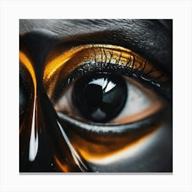 Black And Gold Eyes Canvas Print