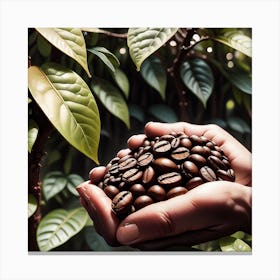 Coffee Beans In Hand Canvas Print