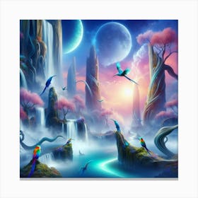 Cherry blossom waterfall (surrealism) - Style C Canvas Print