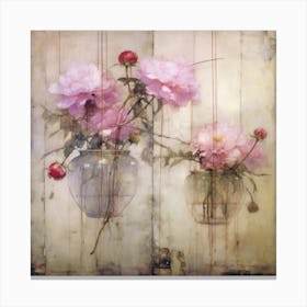 Peonies In Vases Canvas Print