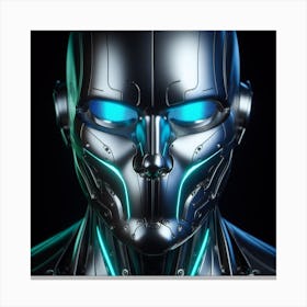 Robot With Blue Eyes Canvas Print