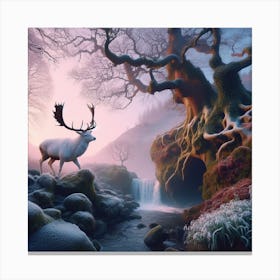 Deer In The Forest 40 Canvas Print