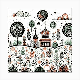 Russian Folk Art 3 Canvas Print