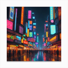 Neon City Canvas Print