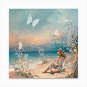 Butterfly On The Beach 9 Canvas Print