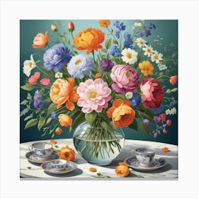 Default Flowers On The Table Art Print 1 Canvas Print