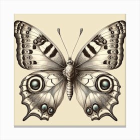 Antique Victorian Butterfly Drawing v1 Canvas Print