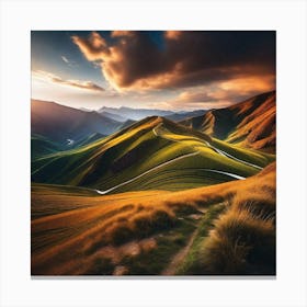 Sunset In The Mountains 61 Canvas Print