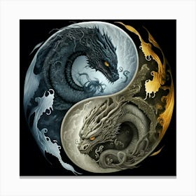 Dragon Yin Yang Canvas Print