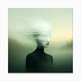 Surreal Portrait Cloudy Face Stampe su tela