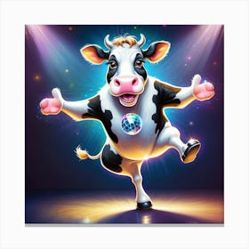 Cow Dancing In The Spotlight Canvas Print