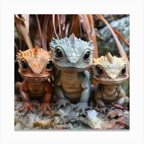 Baby Dragon Trio Canvas Print