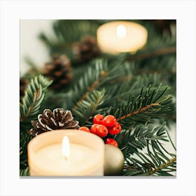 Christmas Tree With Candles 1 Canvas Print