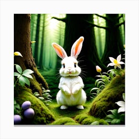 Easter Bunny In The Forest 1 Canvas Print