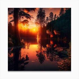 Sunset In The Forest 8 Canvas Print