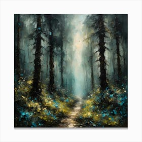 Forest Leading Into Darkness Canvas Print