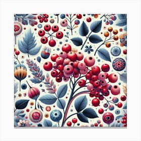 Scandinavian Art, Viburnum berries 1 Canvas Print