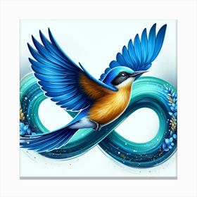 Blue Bird Infinity Canvas Print