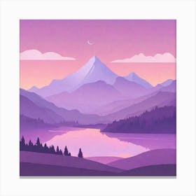 Misty mountains background in purple tone 117 Canvas Print
