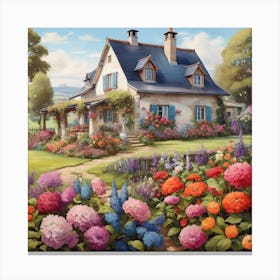 French Country Cottage Canvas Print