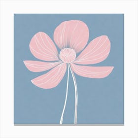 A White And Pink Flower In Minimalist Style Square Composition 256 Canvas Print