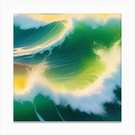 Emerald Swirl: The Dance of Ocean Waves Canvas Print