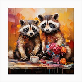 Raccoons Canvas Print