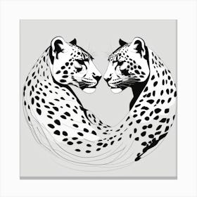 Leopards In Love Canvas Print