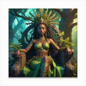 Regal Darkskinned Goddess Canvas Print