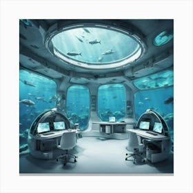 Underwater Office Canvas Print