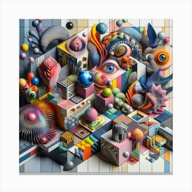 Beyond Dimensions: A Journey into the Infinite Canvas Print