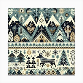 Scandinavian style, popular northern pattern 3 Canvas Print