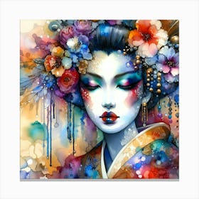 Creativel Geisha Illustration 172 Canvas Print