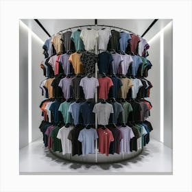 A rack of men's t-shirts 2 Canvas Print