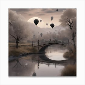 Hot Air Balloons Landscape Canvas Print