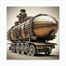 Steampunk Road Vehicle Cubism Style Canvas Print