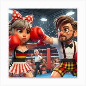 Boxing Couple Canvas Print