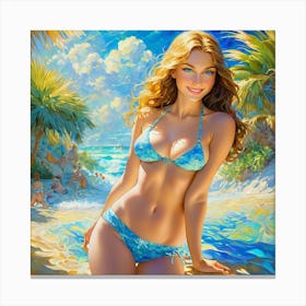 Girl On The Beachguuj Canvas Print