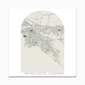 Orange County California Boho Minimal Arch Street Map Canvas Print