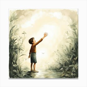 Boy Reaching For The Sky Canvas Print