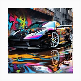 Graffitied Ferrari Canvas Print