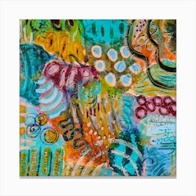 Reef Radiance Abstract Painting Canvas Print