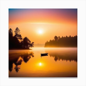 Sunrise On The Lake 4 Canvas Print