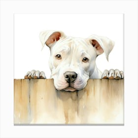 Dog Peeking Over Fence 8 Canvas Print