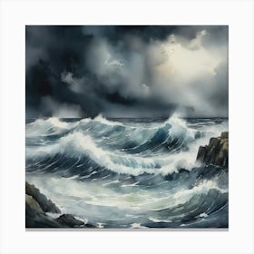 Stormy Sea art print Canvas Print